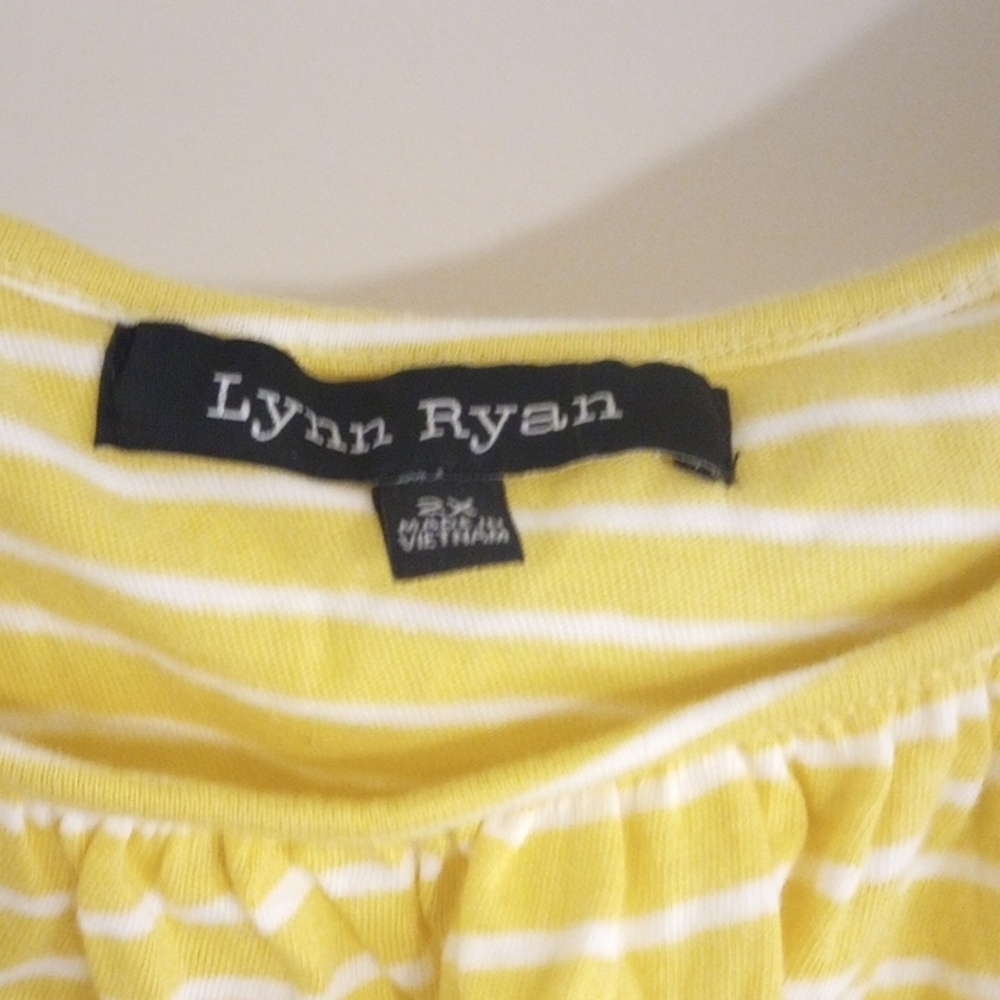 Yellow Striped Ruffle Top - Picture 4 of 5